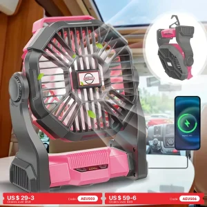 Charging + Lighting + Fan 3 in 1 Electric Camping Fan