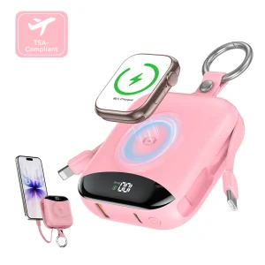 Portable Power Bank,10000mAh Fast Charging with Built-in Cables