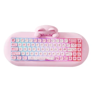 C68 Wireless Keyboard, Custom RGB Silicone 65% Hot Swap Ergonomic Kitty